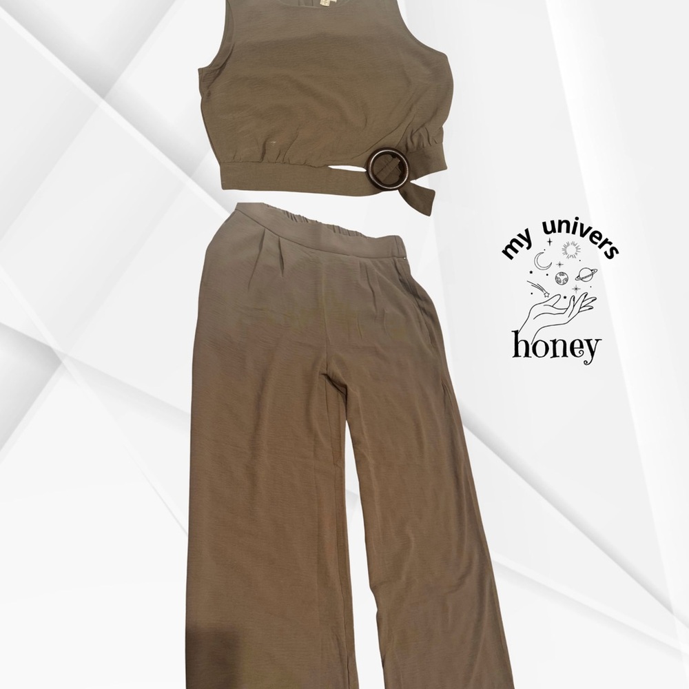 Pura Vida Women's Tan Wide Leg Jumpsuit